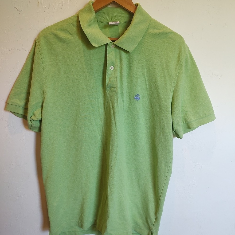 Brooks Brothers Mens Sz XL Performance Green Short Sleeve Polo Shirt Embroidered